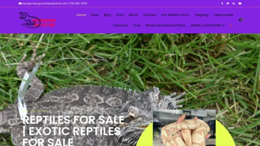 A screenshot of Undergroundreptileshub.com