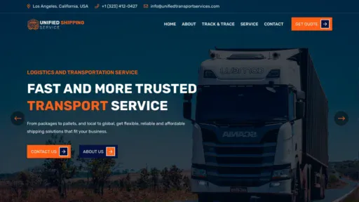 A screenshot of Unifiedtransportservices.com