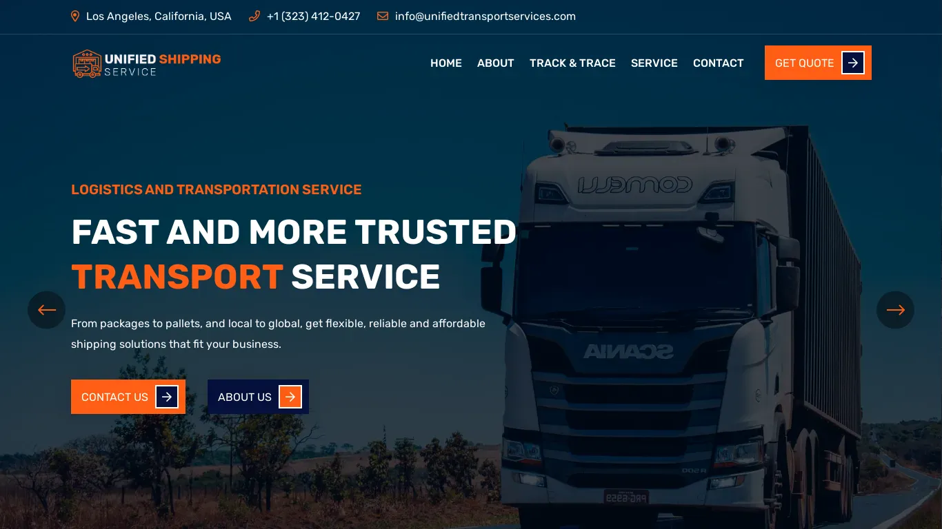 A screenshot of Unifiedtransportservices.com