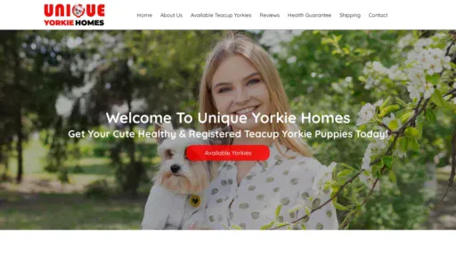 A screenshot of Uniqueyorkiehomes.com
