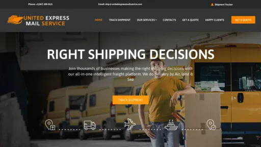 A screenshot of Unitedexpressmailservice.com