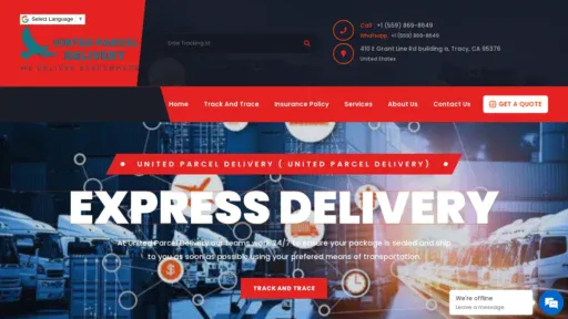 A screenshot of Unitedparceldelivery.com