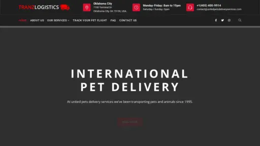 A screenshot of Unitedpetsdeliveryservices.com