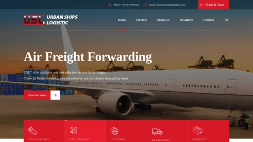 A screenshot of Urbanshipslogistic.com