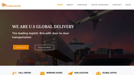 A screenshot of Usglobaldelivery.com
