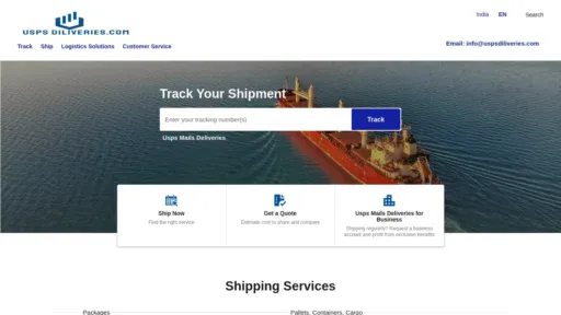 A screenshot of Uspsdiliveries.com