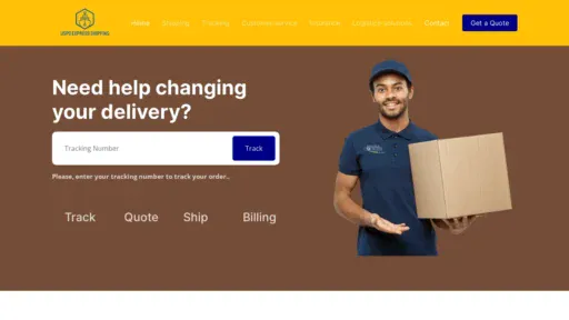 A screenshot of Uspsexpressshipping.com