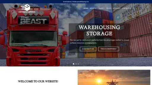 A screenshot of Uspsmailshipping.com
