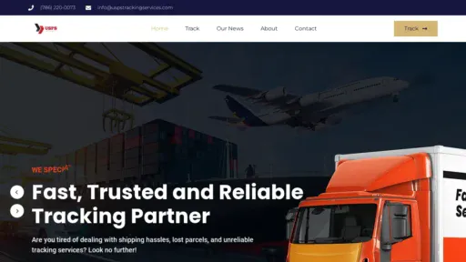 A screenshot of Uspstrackingservices.com