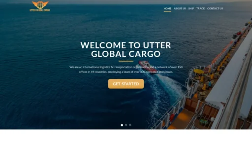 A screenshot of Utterglobalcargo.com