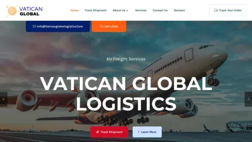 A screenshot of Vaticangloballogistics.com