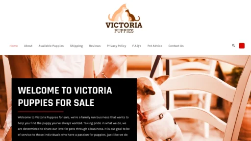 A screenshot of Victoriapuppies.com