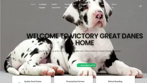 A screenshot of Victorygreatdaneshome.com