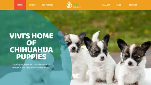 A screenshot of Vivipuppies.com