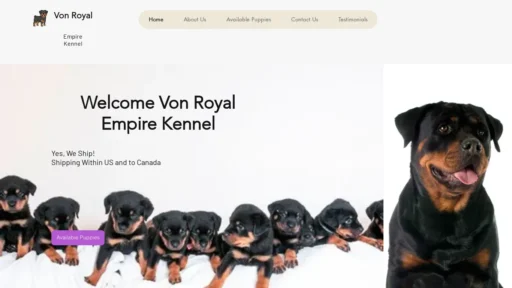 A screenshot of Vonroyalempire.com