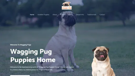 A screenshot of Waggingpugs.us