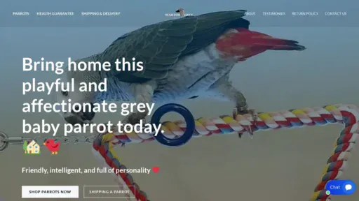 A screenshot of Wartorgreyparrotshop.us