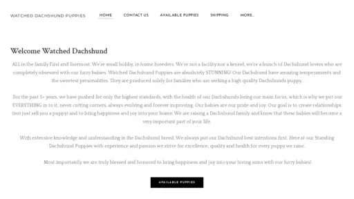 A screenshot of Watchdachshundpuppies.com