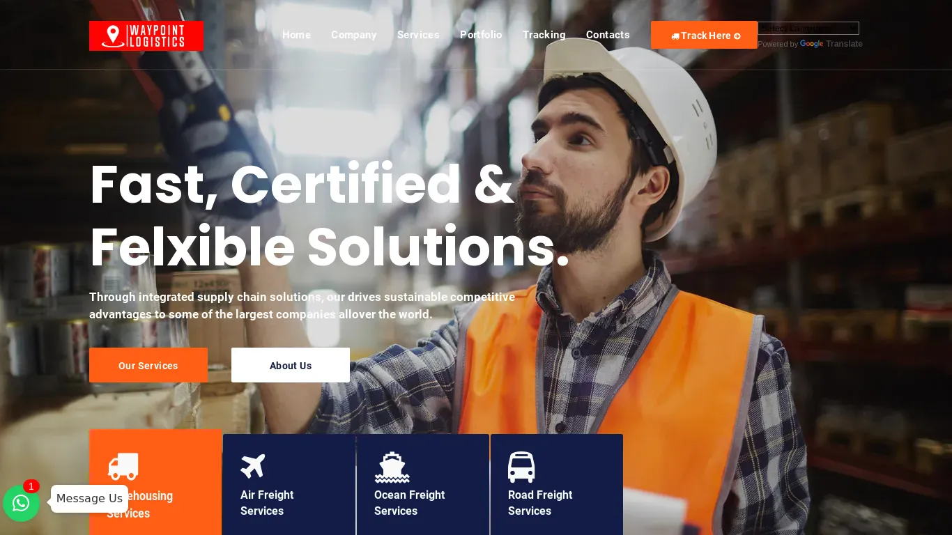 A screenshot of Waypointlogistic.com