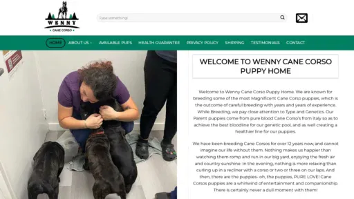 A screenshot of Wennycanecorso.com