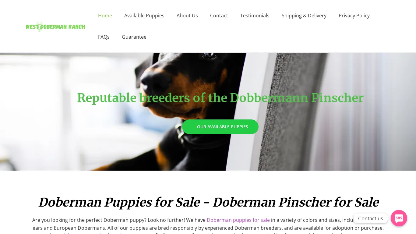 is westdoberman.com legit? screenshot