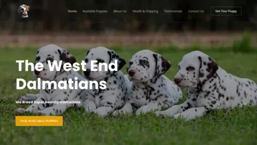 A screenshot of Westenddalmatians.com
