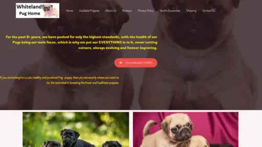 A screenshot of Whitelandpughome.com