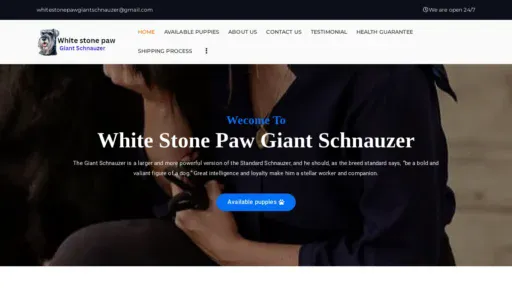 A screenshot of Whitestonepawgiantschnauze.com