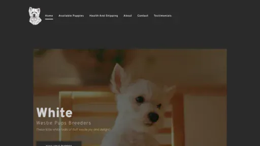 A screenshot of Whitewestiepupsbreeders.com