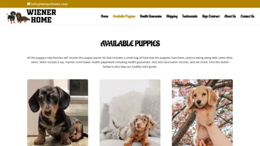 A screenshot of Wienerhome.com