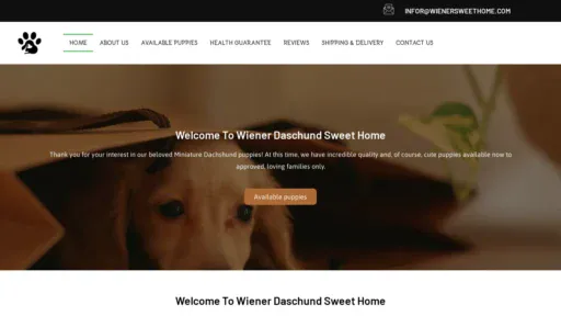 A screenshot of Wienersweethome.com