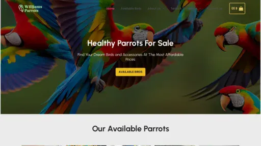A screenshot of Williamsparrotfarm.com