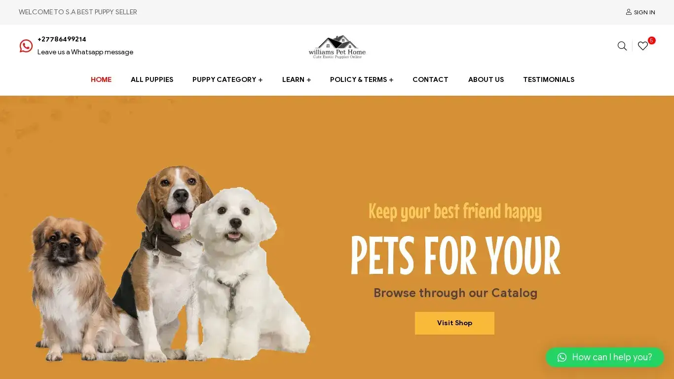 is Williams Pet Home – Cute Exotic Puppies Online legit? screenshot