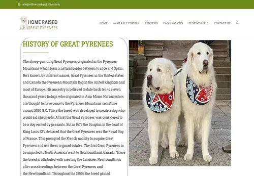 is willowcreekgspkennels.com legit? screenshot