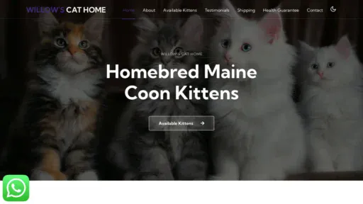 A screenshot of Willowscathome.online