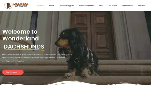 A screenshot of Wonderlanddachshunds.com