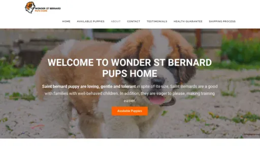A screenshot of Wonderstbernardpuphome.com