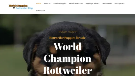 A screenshot of Worldchampionrottweilerdogs.com