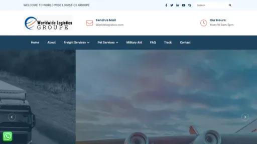 A screenshot of Worldwidelogisticsgroupe.com