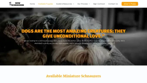 A screenshot of Wowschnauzers.com