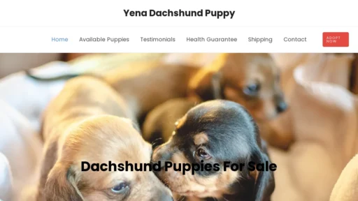 A screenshot of Yenadachshundspups.com