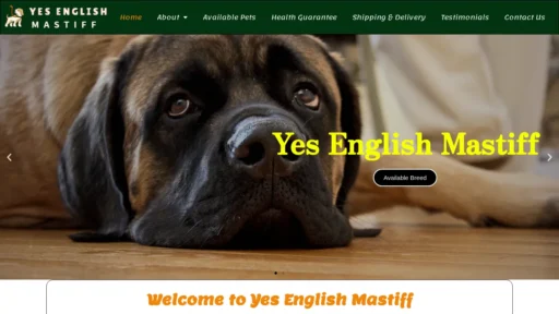 A screenshot of Yesenglishmastiff.com