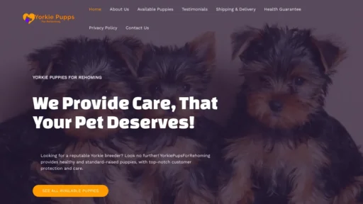 A screenshot of Yorkiepuppsforrehoming.com
