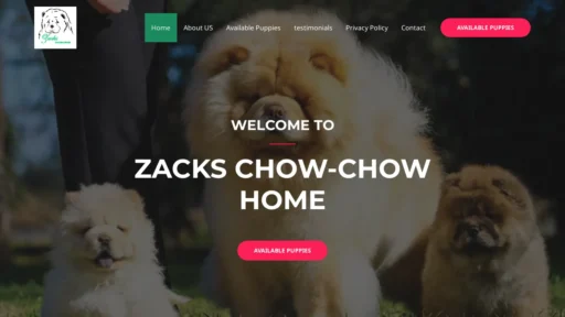 A screenshot of Zackschowpuppies.com