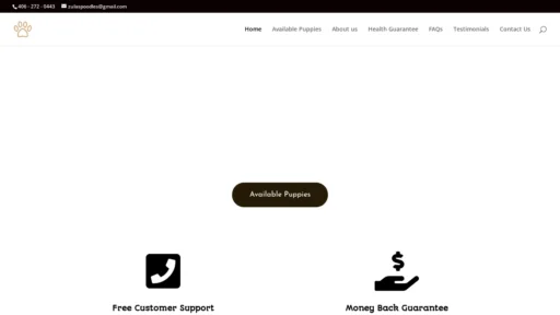 A screenshot of Zulaspoodles.com