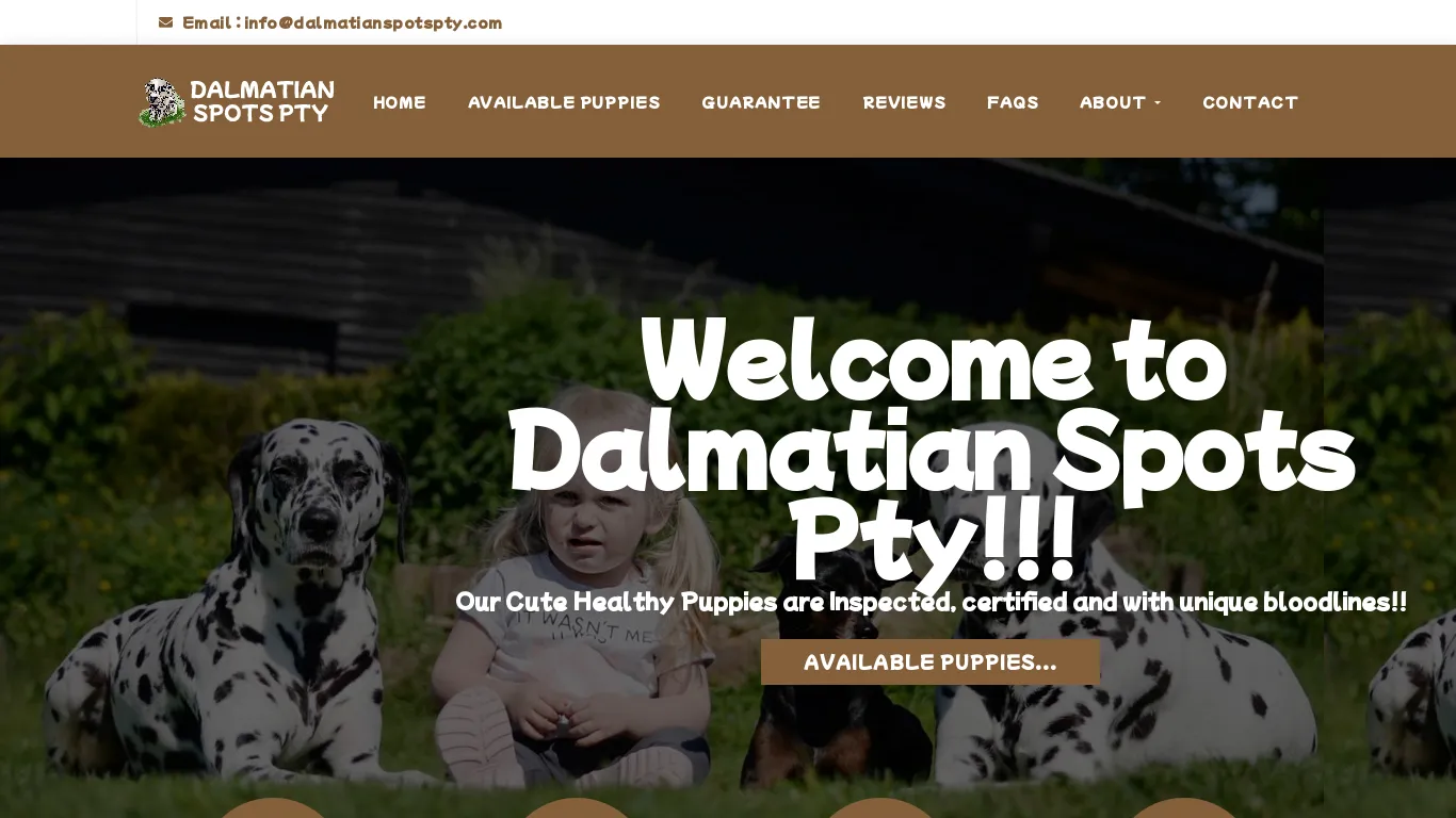 is Welcome | Healthy Dalmatian Puppies for sale | dalmatianspotspty.com legit? screenshot