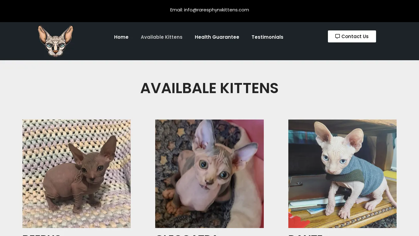 is Sphynx Kittens – raresphynxkittens.com legit? screenshot