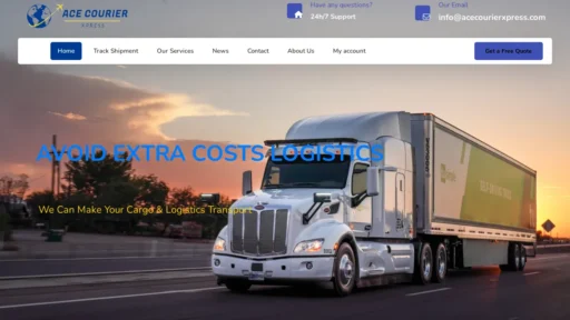A screenshot of Acecourierxpress.com