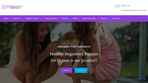 A screenshot of Adorablepetsbreeders.com