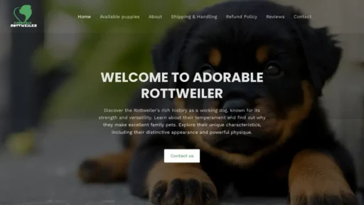 A screenshot of Adorablerottweiler.com
